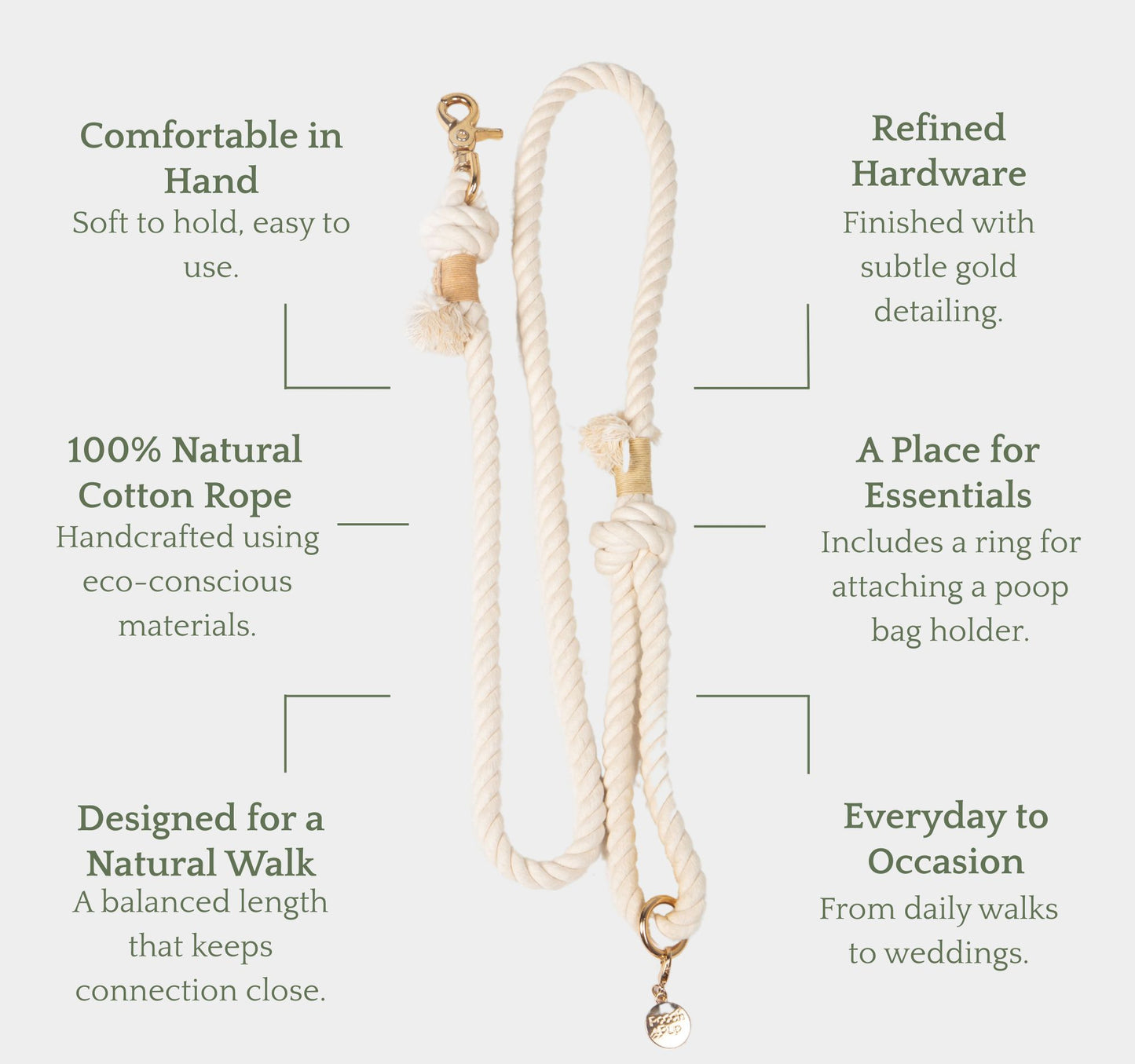 100% handmade organic cotton lead