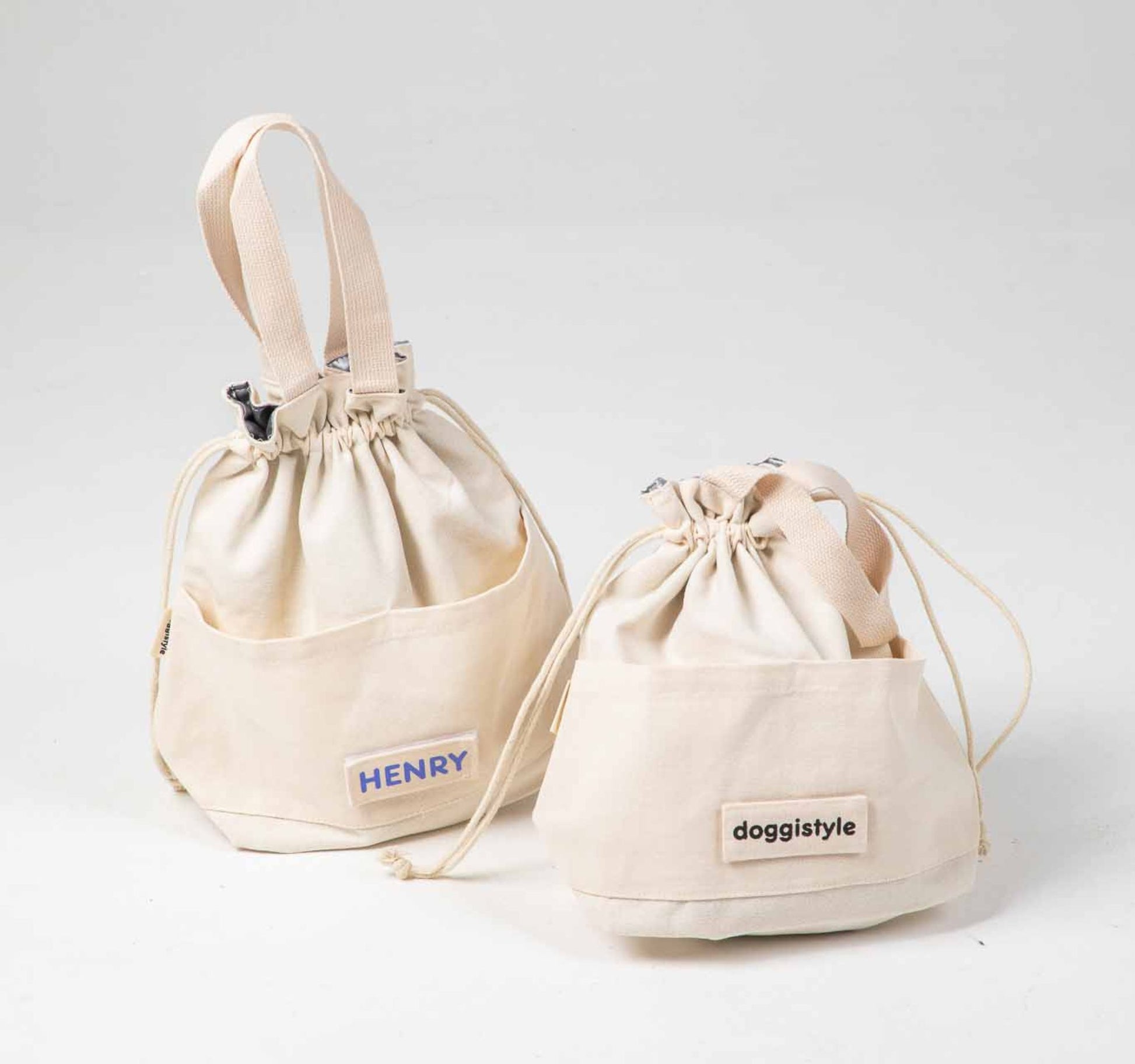 Travel dog food bag or cooler dog bag. You can put your dogs name on it. 