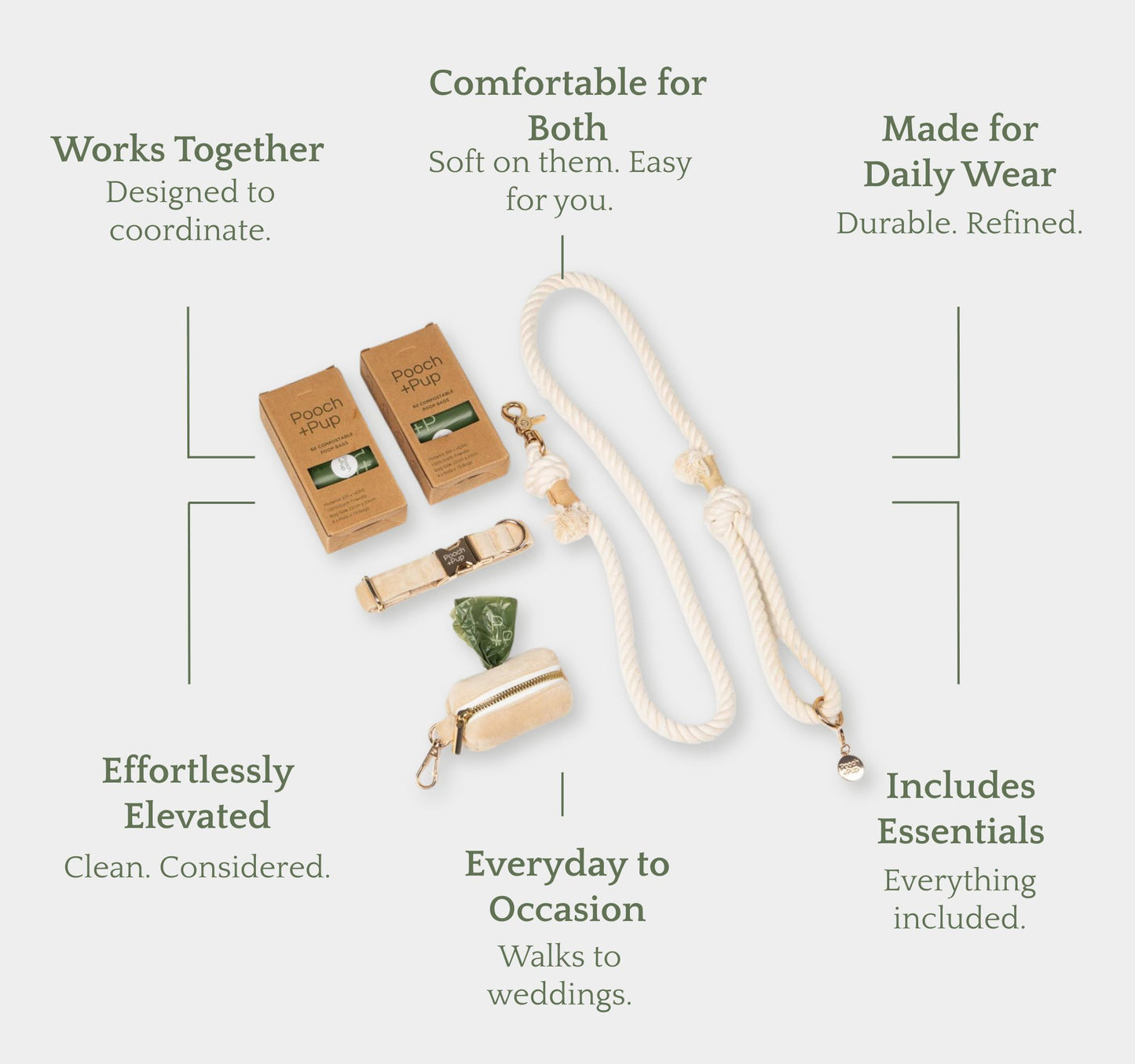 Luxury velvet dog walking set with D-ring