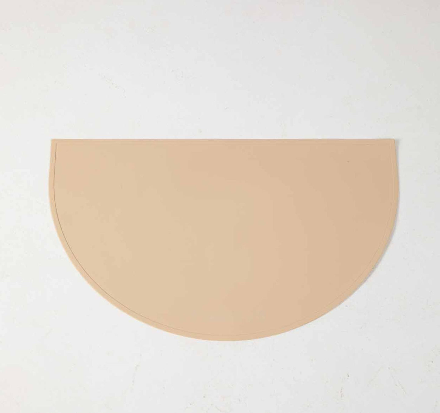 Dog Food & water mat made with 100% food-grade silicone with a non-slip base, raised edges to contain mess in beige.