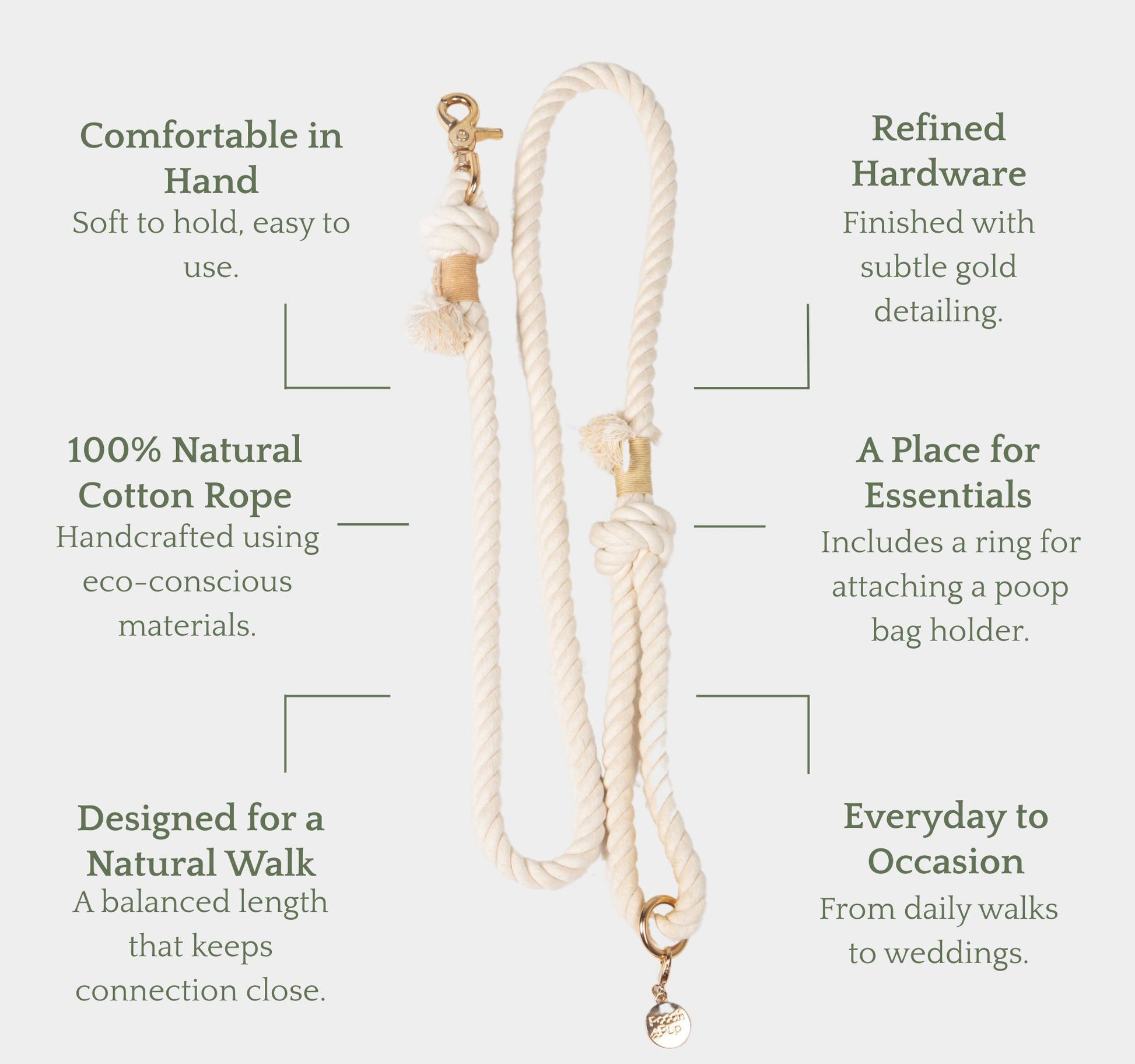 100% handmade organic cotton lead